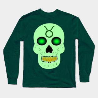 Taurus Star Sign Skull Long Sleeve T-Shirt